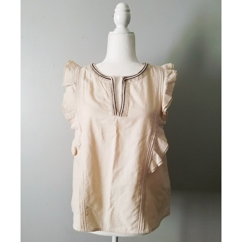 Frye | Boho Ruffle Cap Sleeve Blouse Top